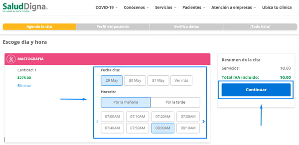 pedir cita salud digna paso 4: Cómo cambiar la hora de mi cita en salud digna